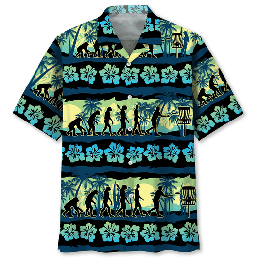 Disc Golf Tropical Hawaiian Shirt, Unisex Summer Beach Casual Short Sleeve Summer Vacation Beach Shirts HO3383