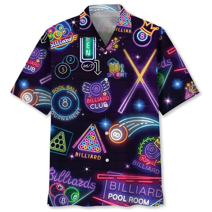 Billiard Neon Hawaiian Shirt, Billiard team Hawaiian shirt for men, Gift for billiard player HO2992