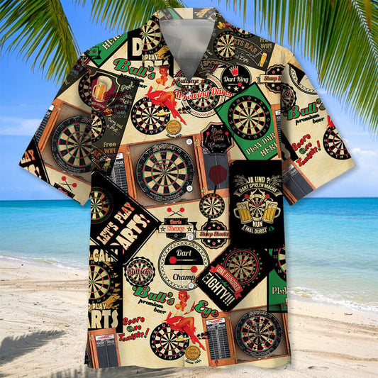 Darts Vintage Hawaiian Shirt, Darts team Hawaiian shirt for men, Gift for Darts player HO2999