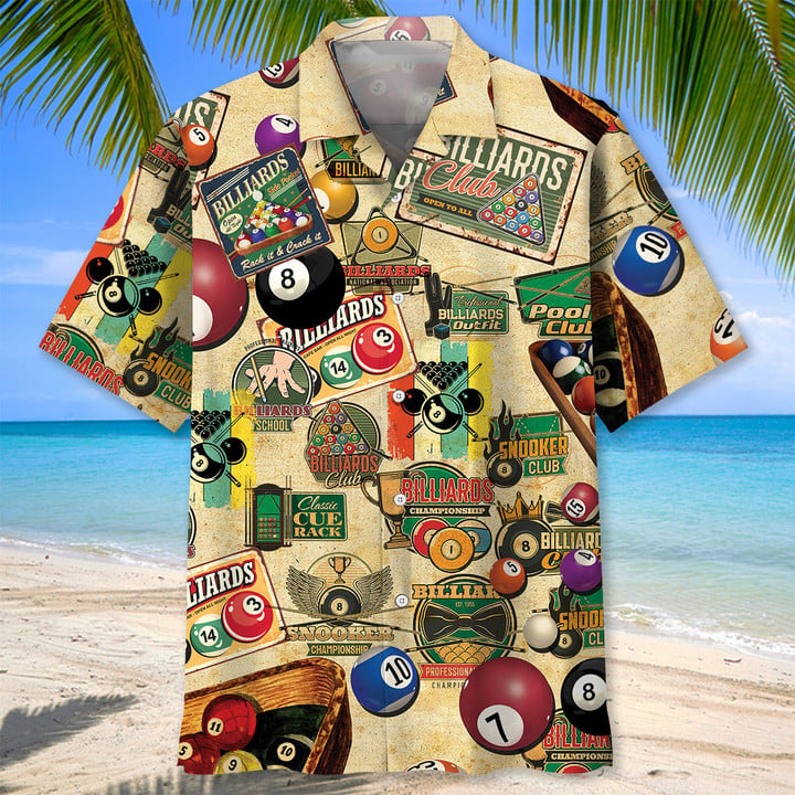 Billiard vintage Hawaiian Shirt, Billiard team Hawaiian shirt for men, Gift for billiard player HO2994
