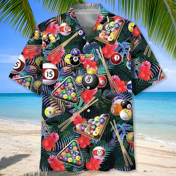 Billiard Tropical Hawaiian Shirt, Billiard team Hawaiian shirt for men, Gift for billiard player HO2995