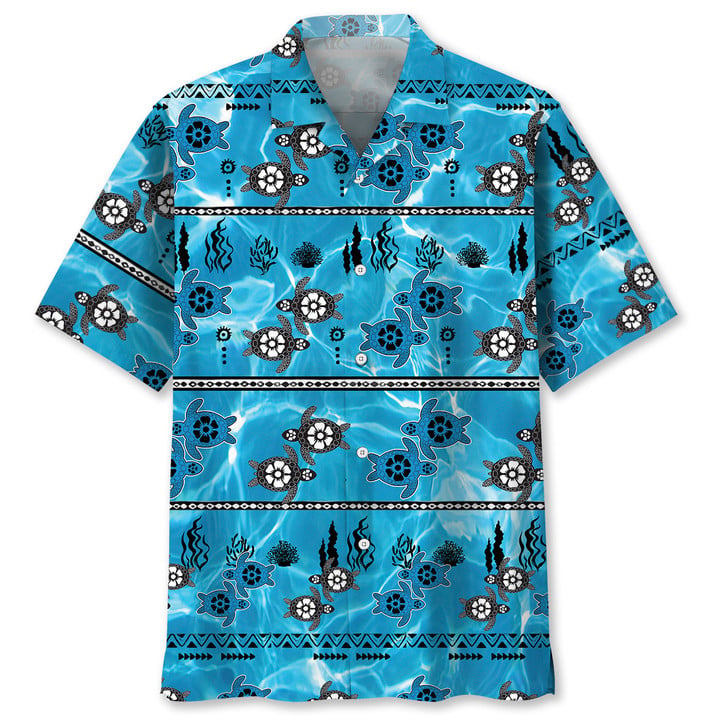 Turtle Ocean Hawaiian Shirt, Unisex Summer Beach Casual Short Sleeve Summer Vacation Beach Shirts HO3380