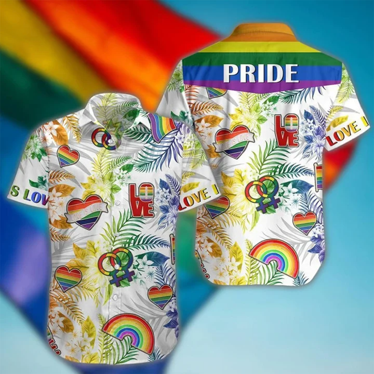 Beach Shirt Lgbt Hawaiian Pattern Men Shirt For Lgbt Community , Aloha Shirt, Beach Party Shirt HO3562