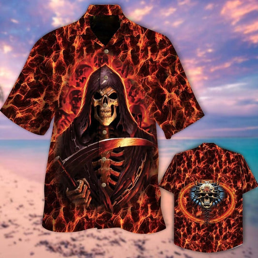 Skull Hook Fir Hawaiian Shirt, Hawaii Shirt For Halloween, Hawaiian Shirt Short Sleeves HO3620