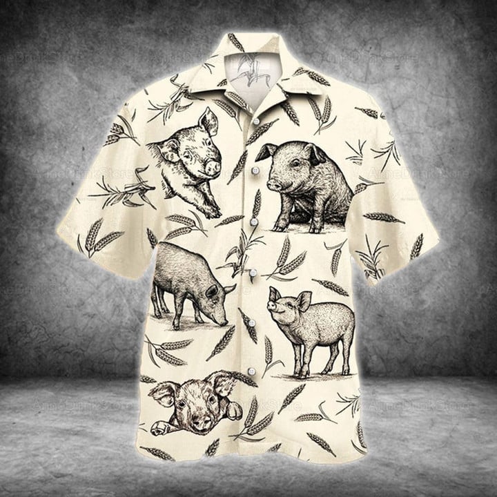 Pig Hawaiian Shirt, Pig Summer Shirts, Aloha Hawaiian Shirts For Men,, New Hawaiian Shirt HO3616