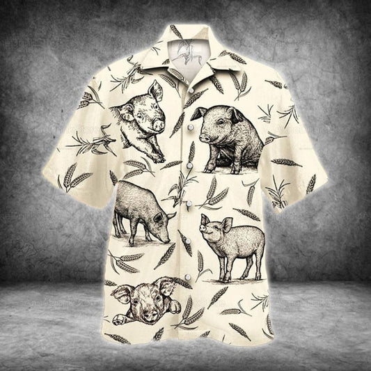 Pig Hawaiian Shirt, Pig Summer Shirts, Aloha Hawaiian Shirts For Men,, New Hawaiian Shirt HO3616