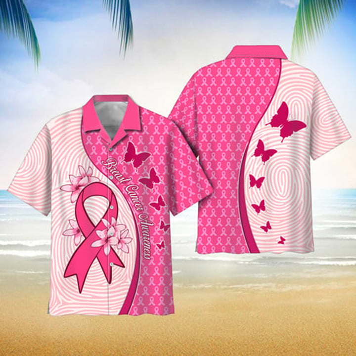 Breast Cancer Awareness Unique Pattern Hawaii Shirt New Collection Button Down Short Sleeves Hawaiian Full Print Shirt HO3647