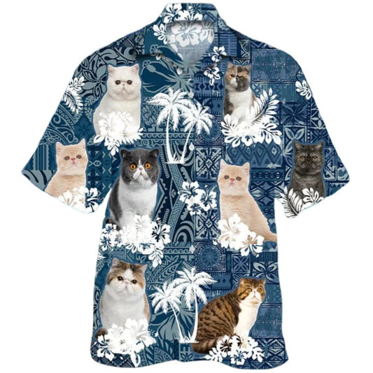 Exotic Shorthair Hawaiian Shirt, Aloha Beach Shirt For Cat Lovers, Cat In Hawaiian Shirt, Aloha Hawaiian Shirt HO3591