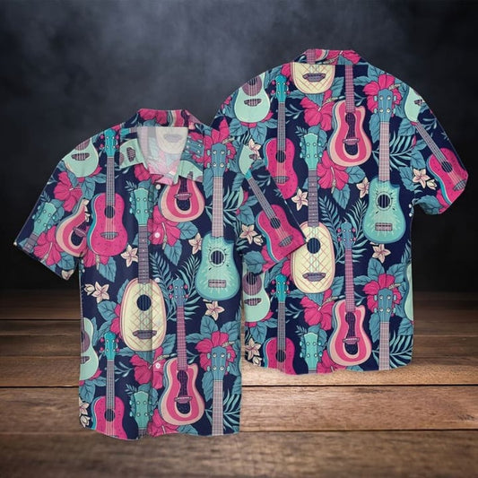 3d Full Printed Colorful Guitar Hawaiian Shirt For Men And Women, Guitarist Hawaiian Shirt, Summer Gift HO3563