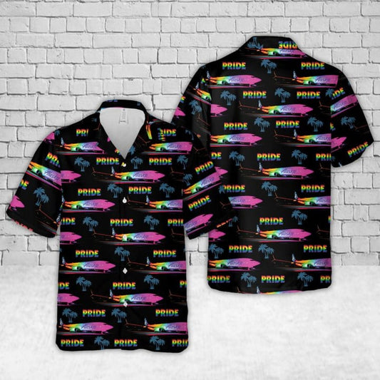 Alaska Fly With Pride Hawaiian Shirt For Gaymer, Lesbian Hawaiian 3d Shirt For Pride Month, Summer Gift HO3550