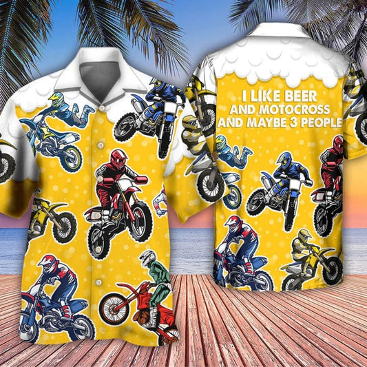 Beer I Like Beer And Motocross Hawaiian Shirt Men Women Beer Hawaii Aloha Beach Shirt, Beach Party 2023 Shirt HO3579