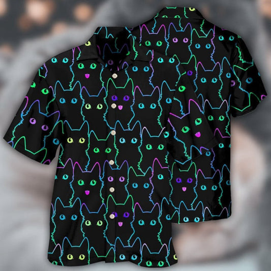Cute Kitty Hawaiian Shirt, Lovely Cat Full Printed Hawaiian Shirt, Outfit For Animal Lovers, Hawaiian 3d Funny Shirt HO3596