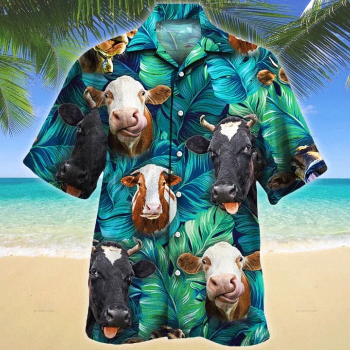 Cow Lovers Gift Hawaiian Shirt, Cow Hawaii Aloha Beach Shirts For Men And Woman, Summer Hawaii Shirt, Unisex Hawaiian Shirt HO3597