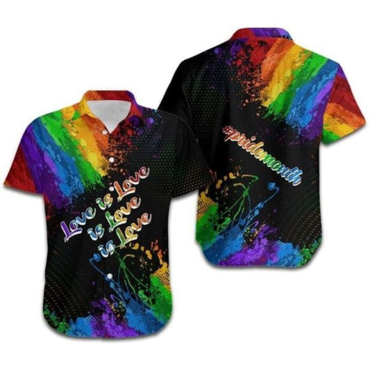 Love Is Love Lgbt Pride Hawaiian Shirt, Love Is Love Rainbow Hawaiian Shirt, Pride Month Gift, Full 3d Printed Shirt For Summer HO3592