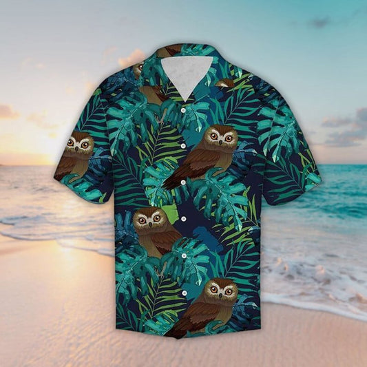 Owl Hawaiian Shirt, Aloha Hawaiian Shirts, Short Sleeve Hawaiian Shirt For Unisex, Haiwaiian Shirt HO3600