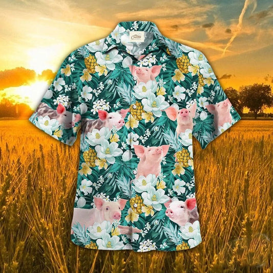 Pig Hawaiian Shirts For Men And Women, Pig Tropical Pineapple Fruit Hawaiian Shirt For Summer, Beach Shirt HO3614