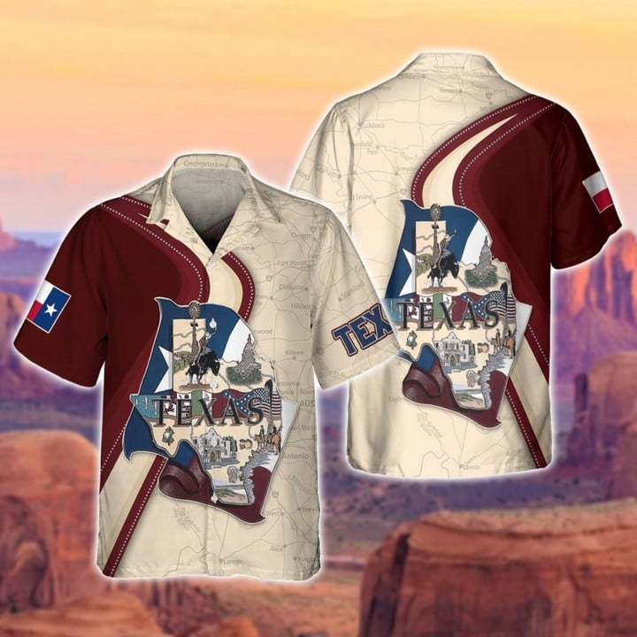 Texas 3d All Over Printed Hawaiian Shirt For American, Texas Hawaii Aloha Beach Shirts For Summer, Shirt For Summer HO3625