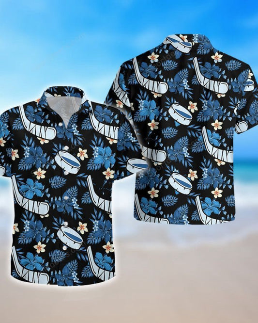 Hockey - Floral Hawaiian Shirt, Summer Gift, Hawaiian Shirts For Men, Aloha Beach Shirt, Hawaiian Shirt For Summer HO3542