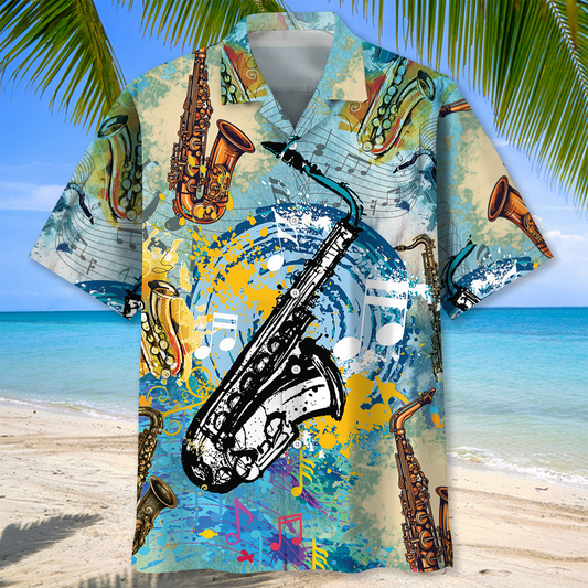 Saxophone Color Hawaiian Shirt HO3223