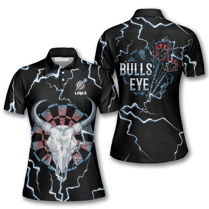 Lasfour Darts Bullseye Thunder Skull Personalized Name 3D Shirt DMA0309