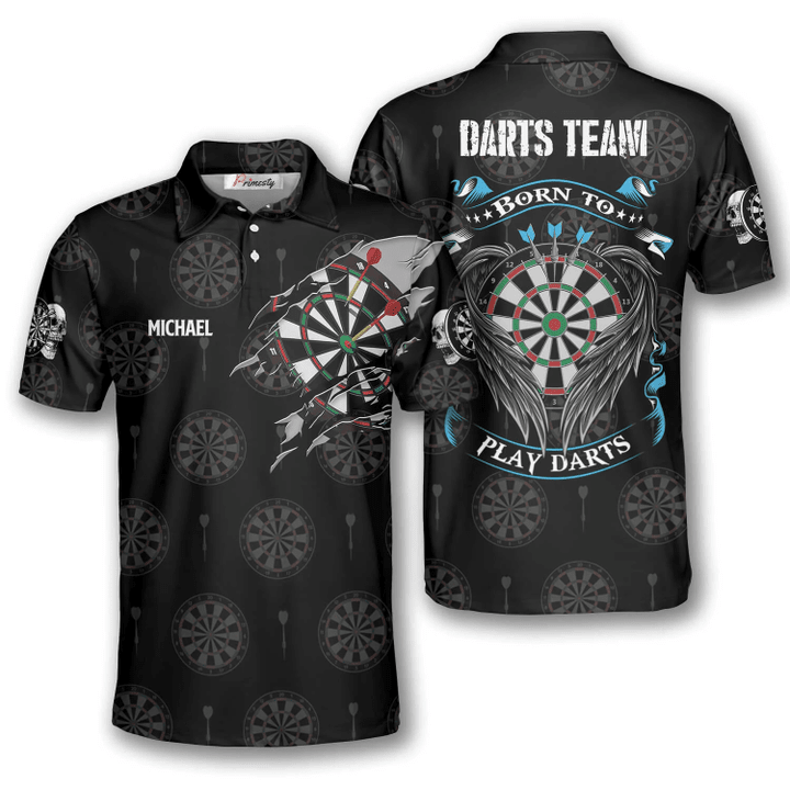 Lasfour Born To Play Darts Personalized Name And Team Name 3D Shirt DMA0294