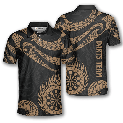 Lasfour Golden Hawaiian Tribal Darts Personalized Name And Team Name 3D Shirt DMA0289