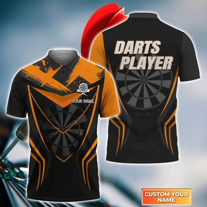 Lasfour Darts Player Orange Personalized Name 3D Shirt DMA0268