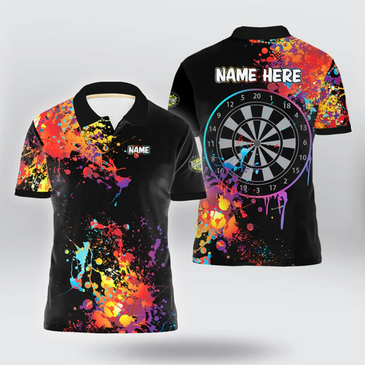 Lasfour Darts Painted Black Color Personalized Name And Team Name 3D Shirt DMA0265