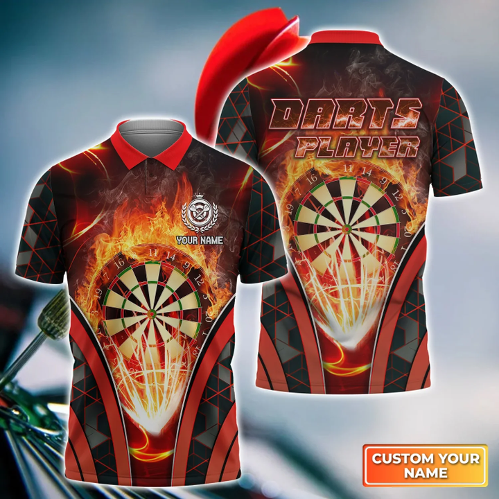 Lasfour Darts Fire Personalized Name I Play Darts Because I Like It 3D Shirt DMA0256