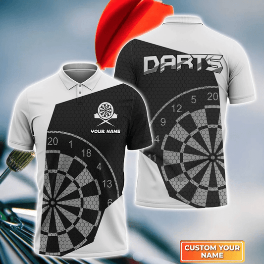 Lasfour White Darts Personalized Name 3D Shirt DMA0250