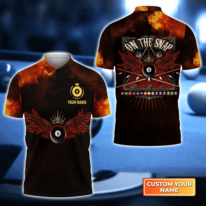 Lasfour Personalized Name 3D Polo Shirt For Billiard Player BIA0629