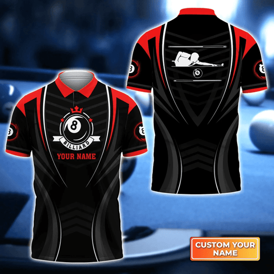 Lasfour Personalized Name 3D Polo Shirt, Gift For Billiard Players BIA0631