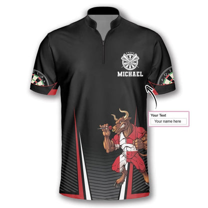 Lasfour Darts Bull Red Personalized Name 3D Shirt DMA0321