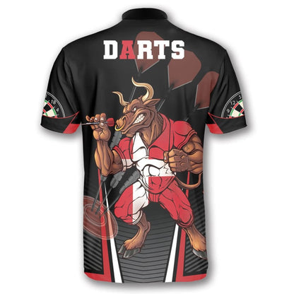 Lasfour Darts Bull Red Personalized Name 3D Shirt DMA0321