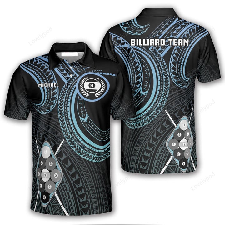 Lasfour Blue Tribal Custom 9 Ball Billiard 3D Shirt BIA0250