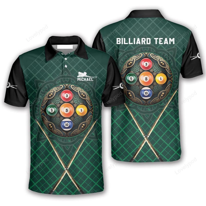 Lasfour Celtic Pattern Custom Billiard 3D Shirt BIA0245