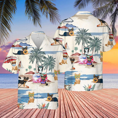 Chihuahua Longhair Summer Beach Hawaiian Shirt, Short Sleeve Dog Aloha Beach Shirt For Men And Woman HO4904