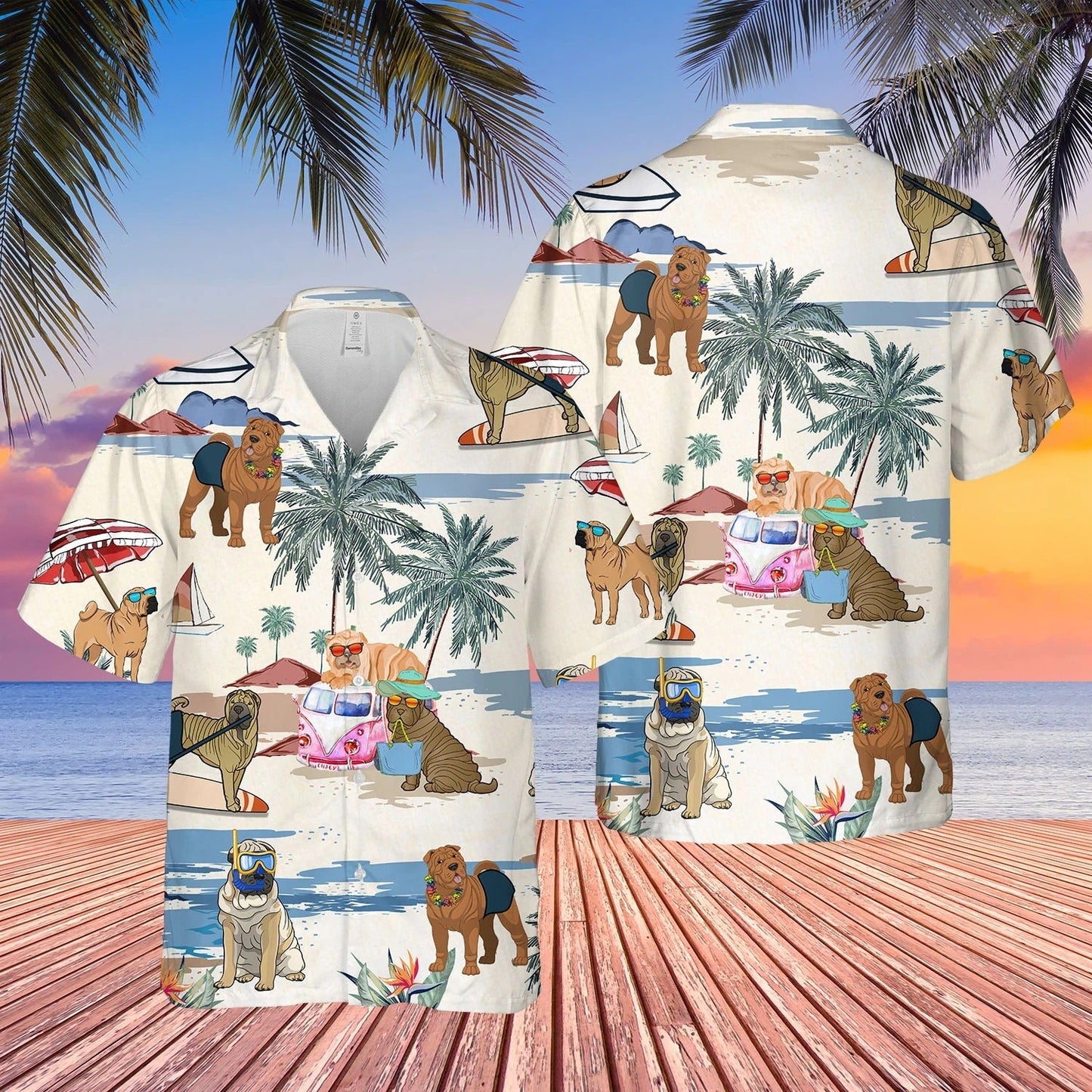 Shar Pei Summer Beach Hawaiian Shirt, Cool Aloha Hawaii Shirt For Travel Summer HO4916