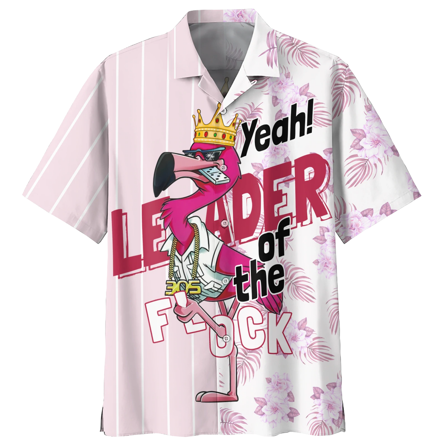 Flamingo Tropical Hawaiian Shirt, Flowers Flamingo Aloha Shirt, Men's Hawaiian Shirt HO2437