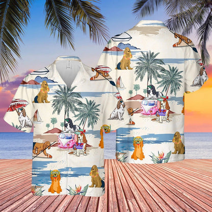 Cocker Spaniel Summer Beach Hawaiian Shirt, Short Sleeve Dog Aloha Beach Shirt For Men And Woman HO4909