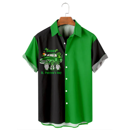 Shenanigans St. Patrick's Day Clover hawaiian shirt, Lucky Patrick's day, Irish hawaiian shirt PO0077