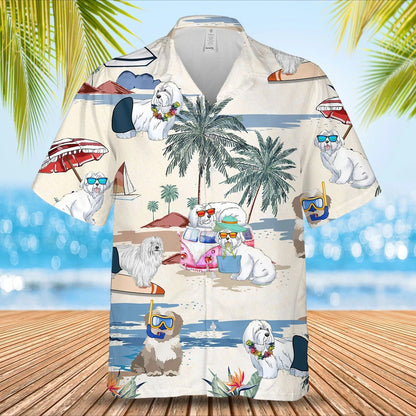 Coton De Tulear Summer Beach Hawaiian Shirt, Short Sleeve Dog Aloha Beach Shirt For Men And Woman HO4911