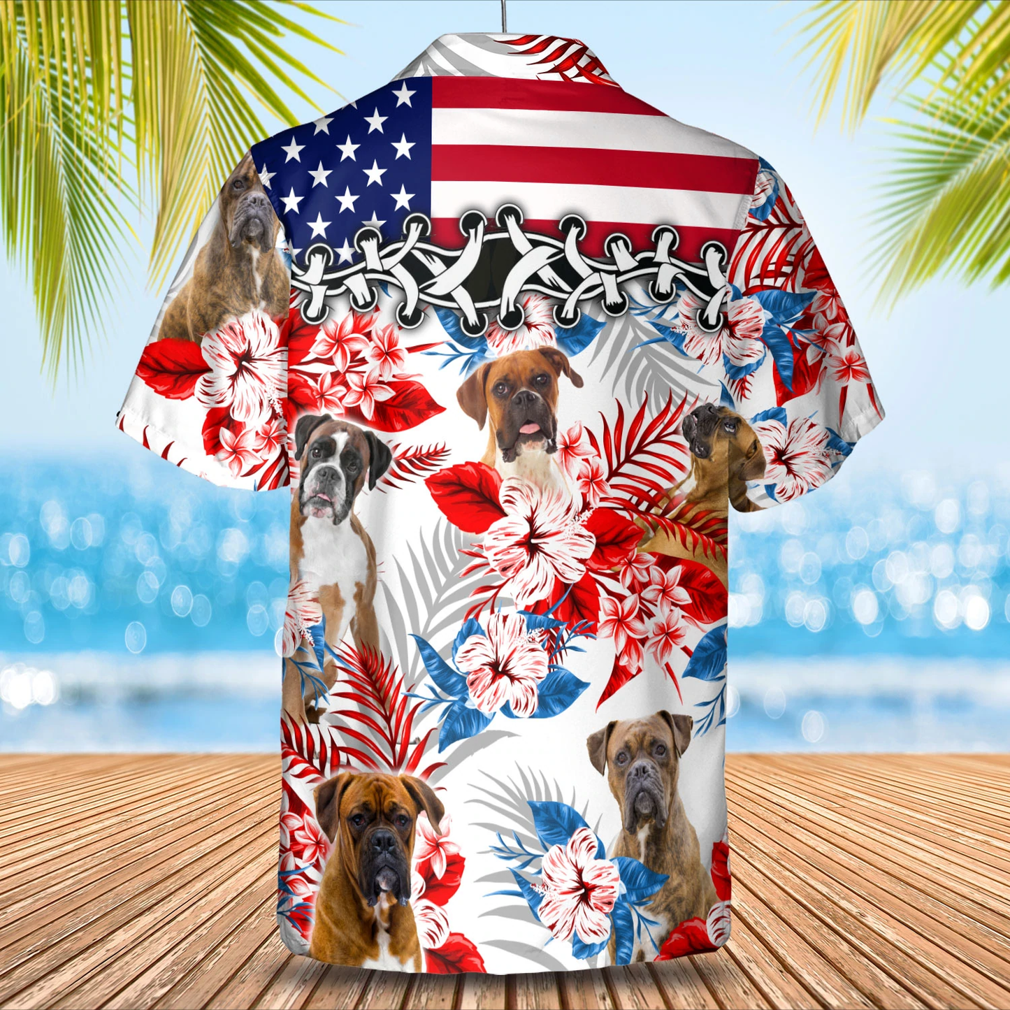 Boxer Hawaiian Shirt, Dog Summer aloha shirt, Men Hawaiian shirt, Women Hawaiian shirt HO0826