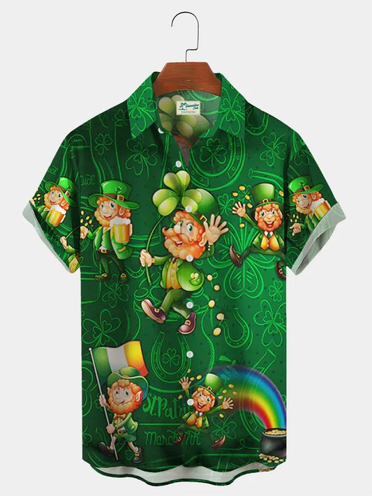 Men's Irish Leprechaun St. Patrick's Day Hawaiian Shirt, gift for Patrick's day HO4449