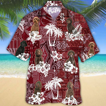 Australian Labradoodle Hawaiian Shirt, Dog Aloha Beach Shirt With Red Tribal HO5151