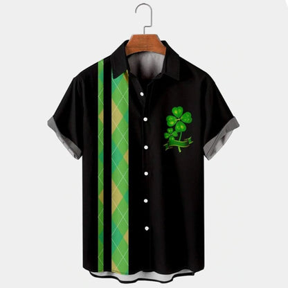Shenanigans St. Patrick's Day Clover hawaiian shirt, Lucky Patrick's day, Irish hawaiian shirt PO0077