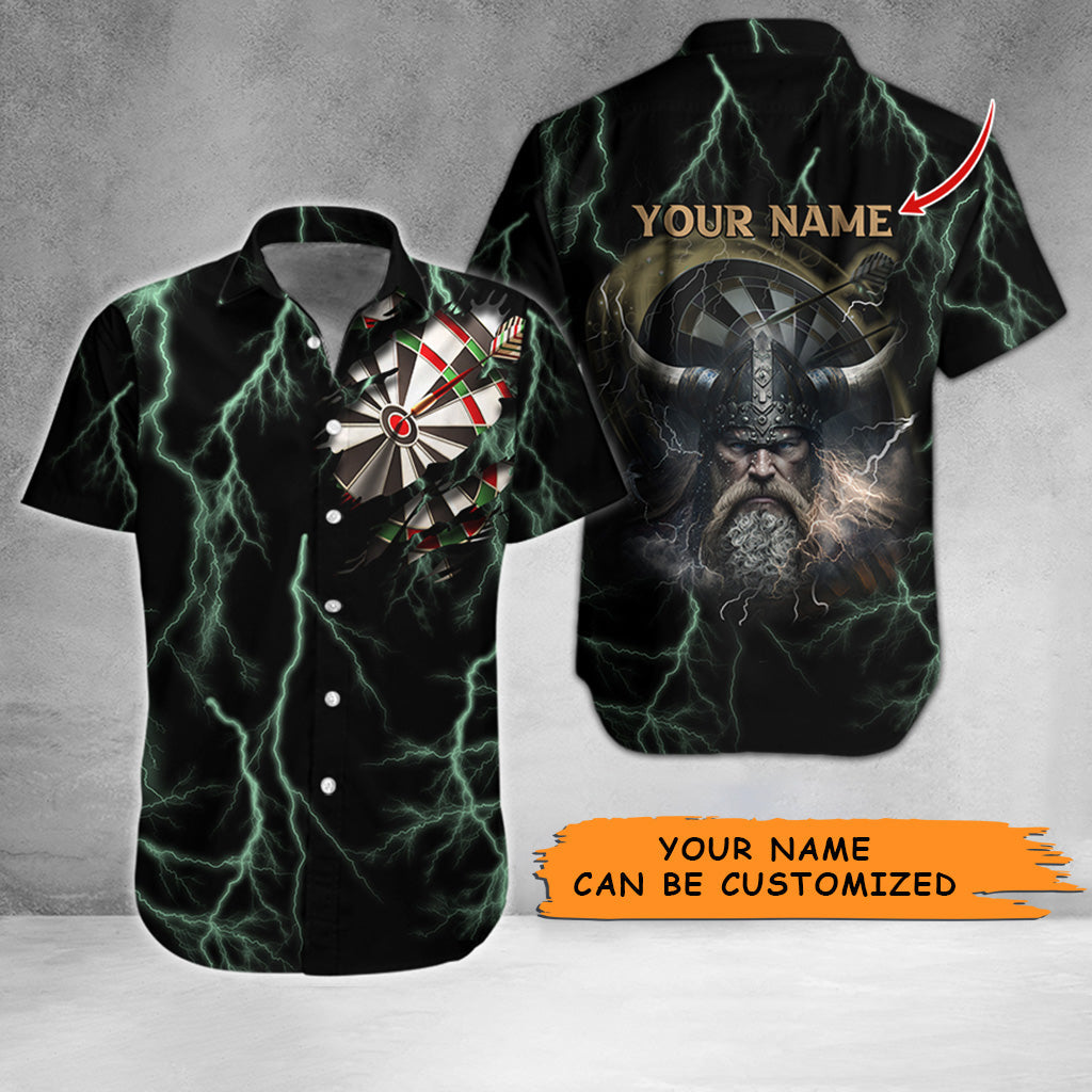 Customized Name Darts Hawaiian Shirt, Personalized Name Darts And Viking Hawaiian Shirts - Gift For Darts Lovers HO3459
