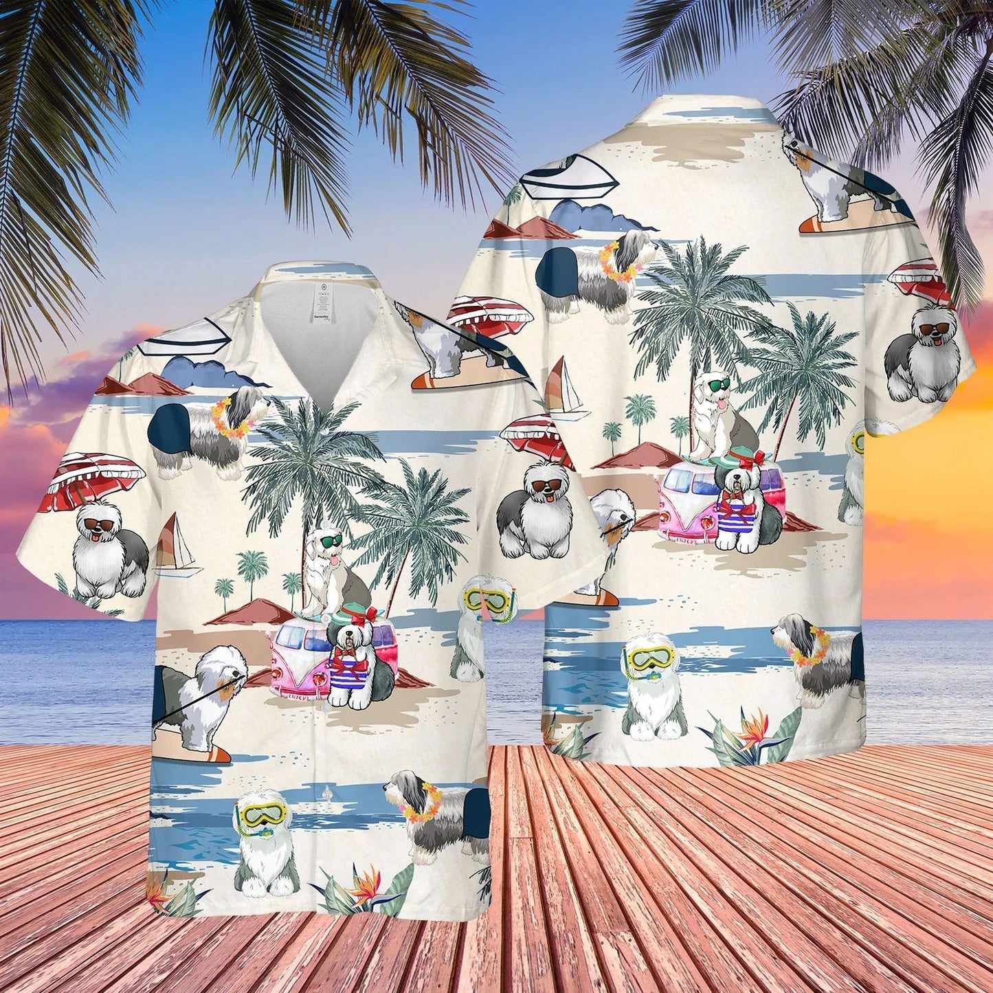 Old English Sheepdog Summer Beach Hawaiian Shirt HO4914