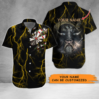Customized Name Darts Hawaiian Shirt, Personalized Name Darts And Viking Hawaiian Shirts - Gift For Darts Lovers HO3459