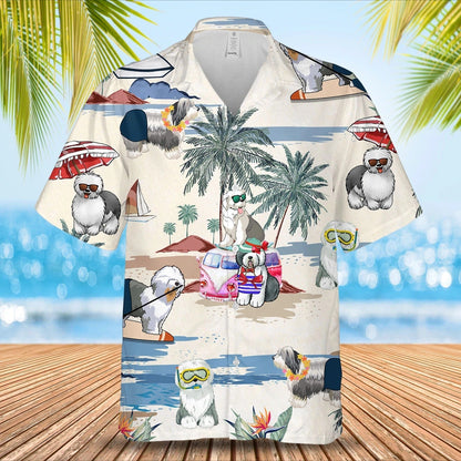 Old English Sheepdog Summer Beach Hawaiian Shirt HO4914